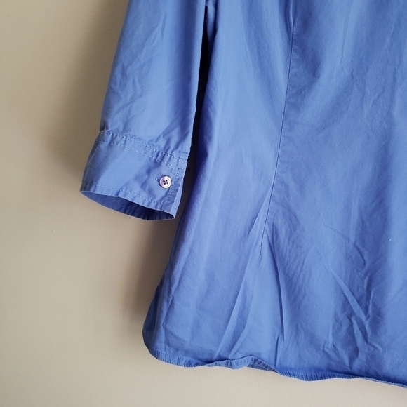 St. John's Bay Pale Blue Button Down Blouse - Picture 6 of 10